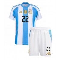 Argentína Lautaro Martinez #22 Domáci Detský futbalový dres Copa America 2024 Krátky Rukáv (+ trenírky)